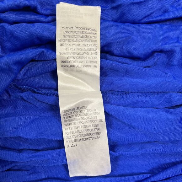 NWOT Farm Rio V Neckline Ruched Blue Maxi Dress Long Sleeves Size M - Picture 9 of 12